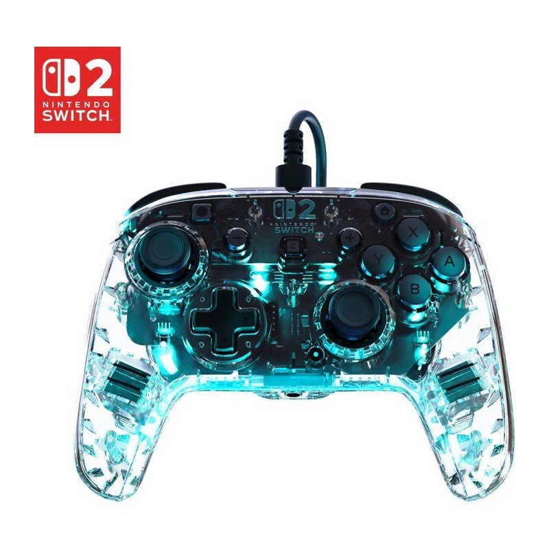 Manette de jeu - Nintendo Switch 2 - Afterglow - RGB - Filaire - Trans