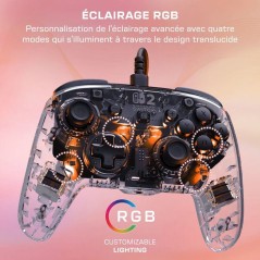 Manette de jeu - Nintendo Switch 2 - Afterglow - RGB - Filaire - Trans