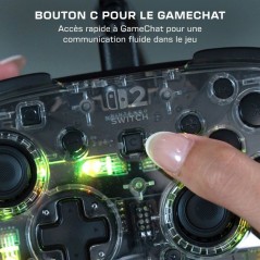 Manette de jeu - Nintendo Switch 2 - Afterglow - RGB - Filaire - Trans