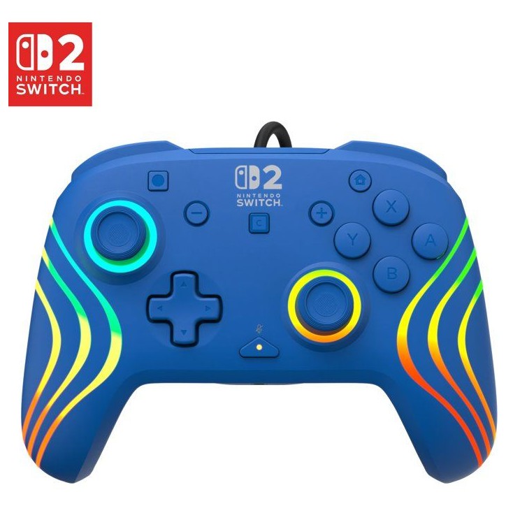 Manette Gaming filaire RGB - TURTLE BEACH - Afterglow Wave pour Nintendo Switch 2 - Bleu Manette Gaming filaire RGB - TURTLE BEACH - Afterglow Wave pour Nintendo Switch 2 - Bleu