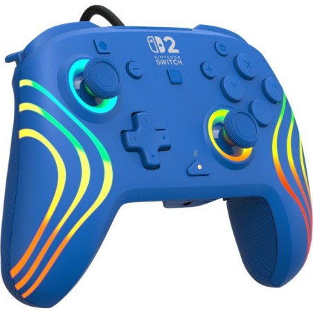 Manette Gaming filaire RGB - TURTLE BEACH - Afterglow Wave pour Nintendo Switch 2 - Bleu