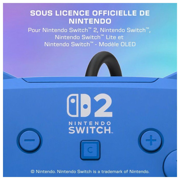 Manette Gaming filaire RGB - TURTLE BEACH - Afterglow Wave pour Nintendo Switch 2 - Bleu Manette Gaming filaire RGB - TURTLE BEACH - Afterglow Wave pour Nintendo Switch 2 - Bleu