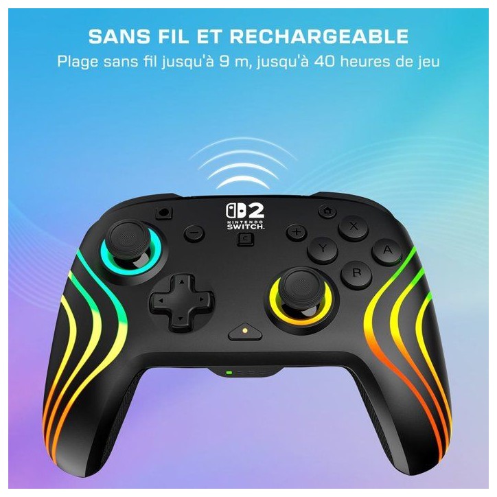 Manette de jeu - Nintendo Switch 2 - Afterglow Wave - RGB - Sans fil - Noir - Turtle Beach Manette de jeu - Nintendo Switch 2 - Afterglow Wave - RGB - Sans fil - Noir - Turtle Beach