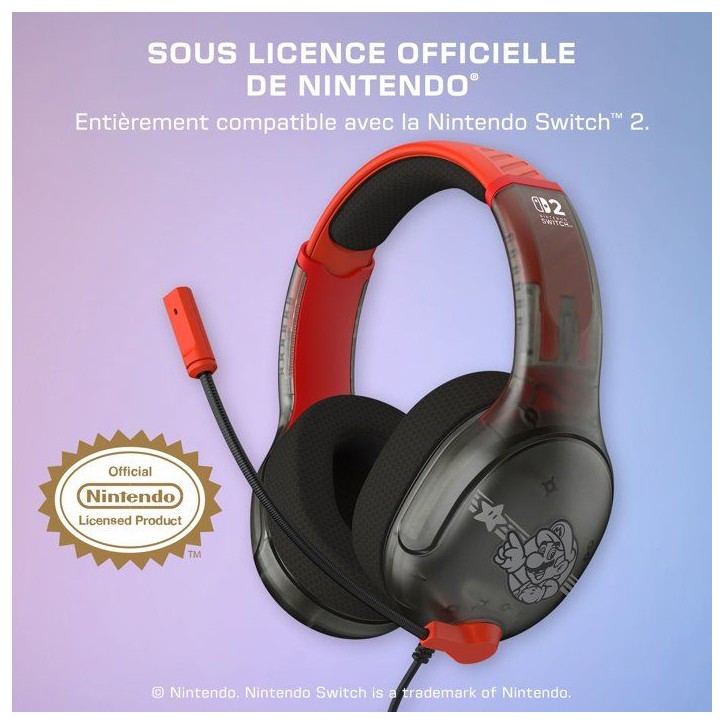 Casque Gaming filaire - TURTLE BEACH - Airlite Fit - Mario Star - Pour Nintendo Switch 2