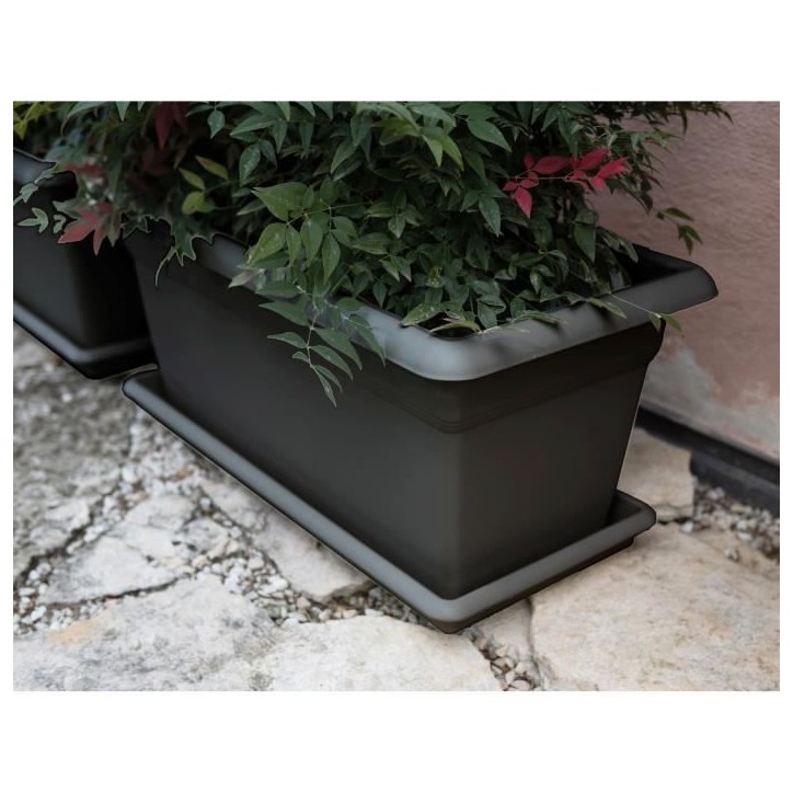 STEFANPLAST Bac a fleur/Jardiniere rectangulaire MEDITERRANEO - 110L - 100x45x40H cm - Plastique - Anthracite STEFANPLAST Bac a fleur/Jardiniere rectangulaire MEDITERRANEO - 110L - 100x45x40H cm - Plastique - Anthracite