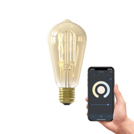 Ampoules connectées Calex Edison LED Filament connectée ST64 ambrée
