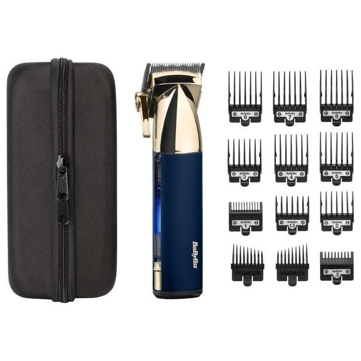 Tondeuse a cheveux sans fil - BABYLISS - E992E Super-X Metal - Autonomie 3 h - Edition Gold & Navy