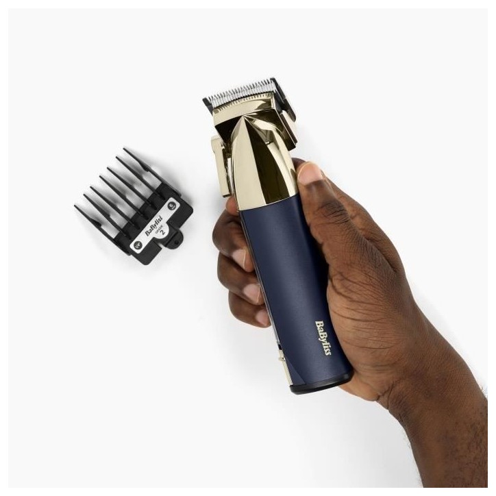 Tondeuse a cheveux sans fil - BABYLISS - E992E Super-X Metal - Autonomie 3 h - Edition Gold & Navy