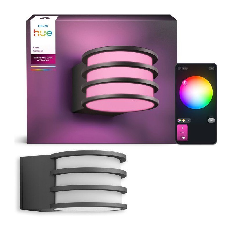 Applique murale - PHILIPS HUE - Lucca - Anthracite - A60 WCA - IP44