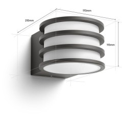 Applique murale - PHILIPS HUE - Lucca - Anthracite - A60 WCA - IP44