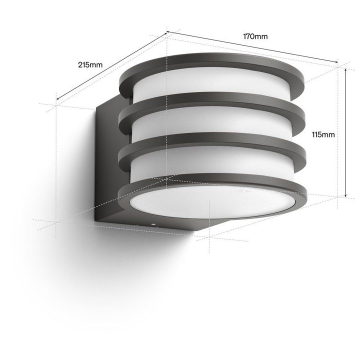 Applique murale - PHILIPS HUE - Lucca - Anthracite - A60 WCA - IP44