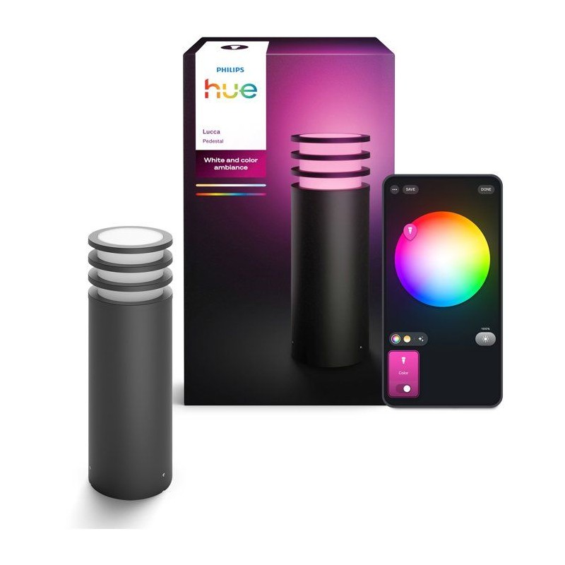 Lampe sur pied - PHILIPS HUE - Lucca - Anthracite - 1xA60 WCA - IP44