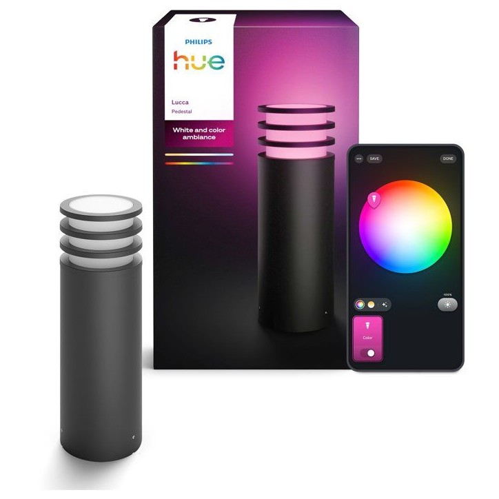 Lampe sur pied - PHILIPS HUE - Lucca - Anthracite - 1xA60 WCA - IP44 Lampe sur pied - PHILIPS HUE - Lucca - Anthracite - 1xA60 WCA - IP44
