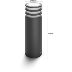 Lampe sur pied - PHILIPS HUE - Lucca - Anthracite - 1xA60 WCA - IP44