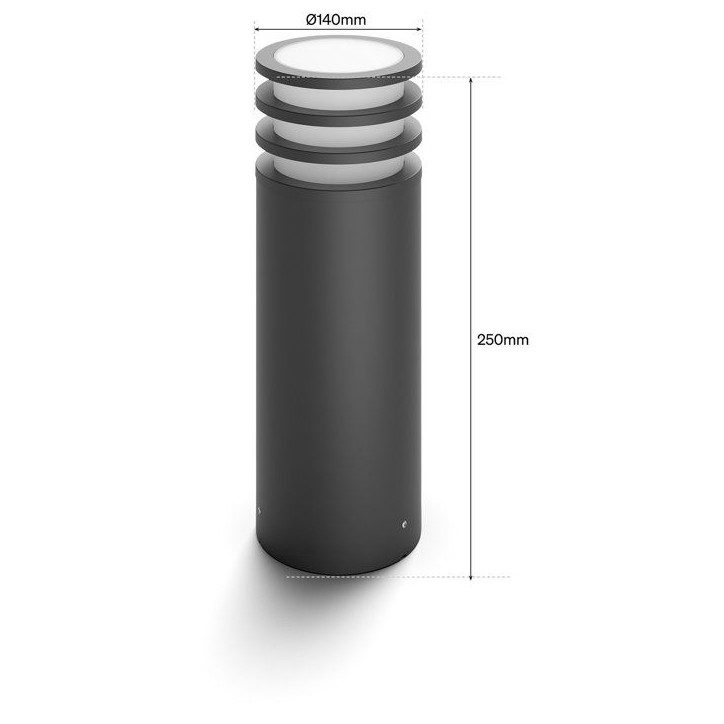 Lampe sur pied - PHILIPS HUE - Lucca - Anthracite - 1xA60 WCA - IP44 Lampe sur pied - PHILIPS HUE - Lucca - Anthracite - 1xA60 WCA - IP44