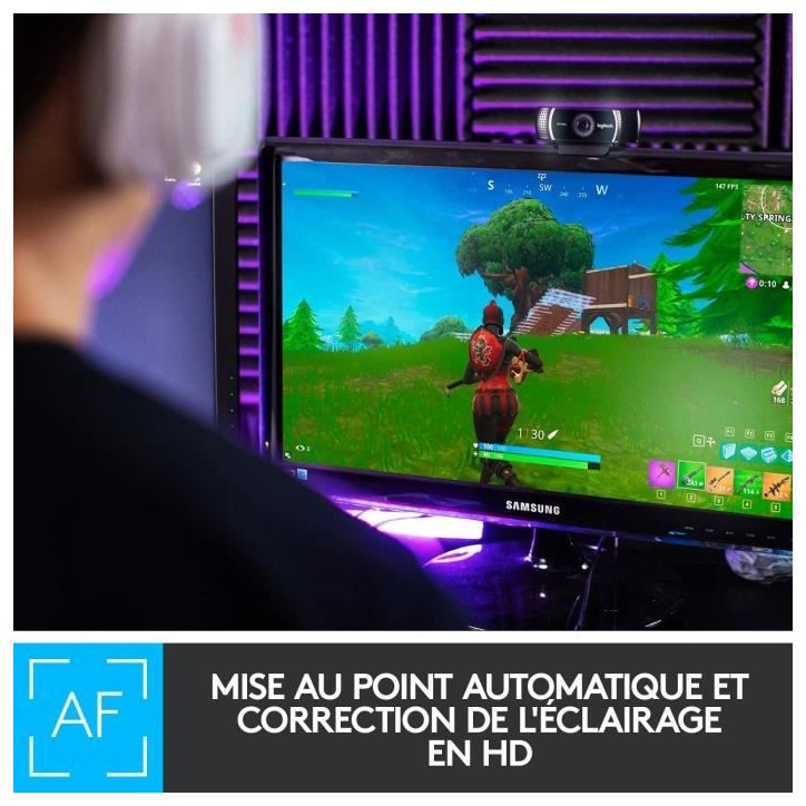 Webcam - Full HD 1080p - Logitech G - C922 Pro - Microphone intégré - Stream
