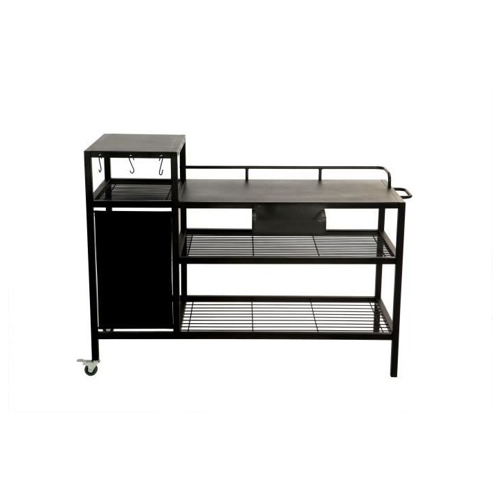 BRASERO Chariot pour Plancha - 128x60x89 cm - Pour plancha jusqu'a 4 feux - Métal - Noir BRASERO Chariot pour Plancha - 128x60x89 cm - Pour plancha jusqu'a 4 feux - Métal - Noir