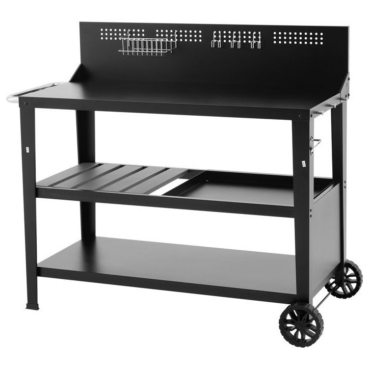 Chariot multifonction - COOKINGBOX - Plateau supérieur : 100 x 50 cm - Poignée - 2 roues arrieres - Acier Chariot multifonction - COOKINGBOX - Plateau supérieur : 100 x 50 cm - Poignée - 2 roues arrieres - Acier