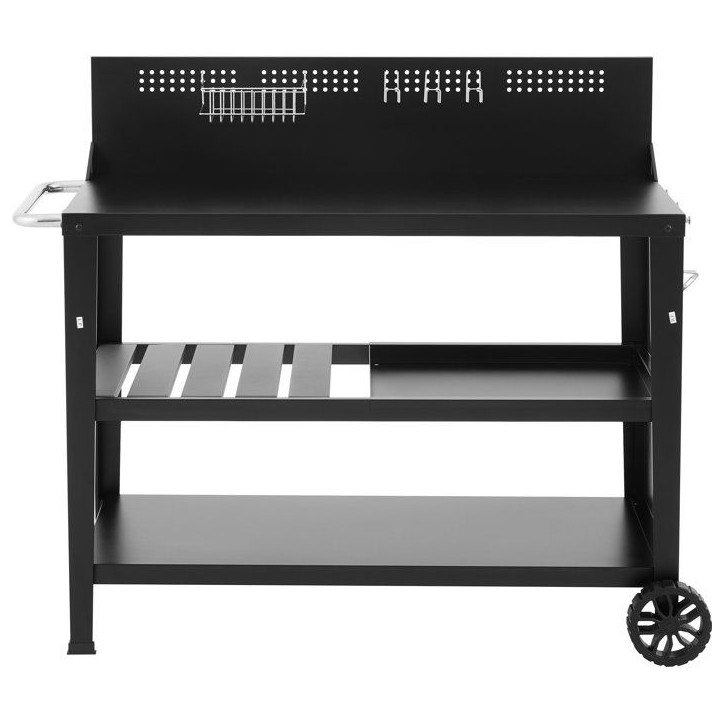 Chariot multifonction - COOKINGBOX - Plateau supérieur : 100 x 50 cm - Poignée - 2 roues arrieres - Acier Chariot multifonction - COOKINGBOX - Plateau supérieur : 100 x 50 cm - Poignée - 2 roues arrieres - Acier