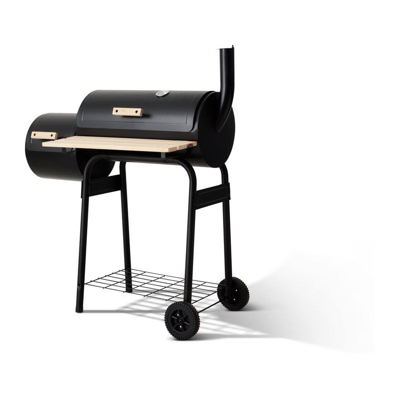 Fumoir au charbon - COOKINGBOX - Deux foyers cylindriques - Acier - Po