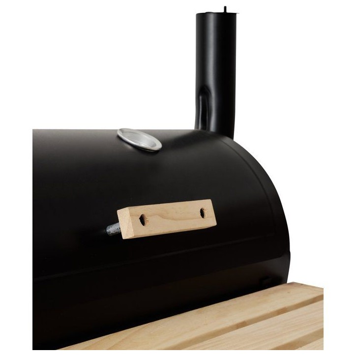 Fumoir au charbon - COOKINGBOX - Deux foyers cylindriques - Acier - Poignées en bois - Cheminée verticale Fumoir au charbon - COOKINGBOX - Deux foyers cylindriques - Acier - Poignées en bois - Cheminée verticale