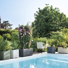 Porte-plantes - DEROMA - Cosmo - 78 x H 155 cm - Métal - Gris
