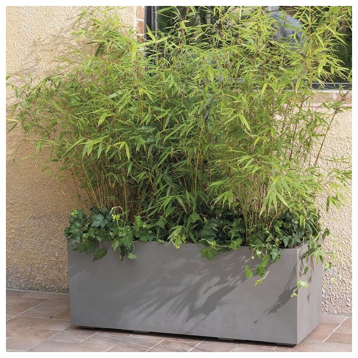 Pot de fleurs rectangulaire - DEROMA - Millennium - 97 L - 99 cm - A réserve d'eau et roulettes - Marron Pot de fleurs rectangulaire - DEROMA - Millennium - 97 L - 99 cm - A réserve d'eau et roulettes - Marron