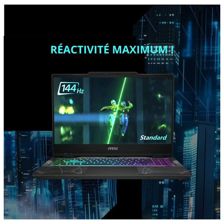 PC Portable Gamer - MSI - Cyborg 15 B13WEKG-618XFR - FreeDOS - 15,6 FHD 144Hz - i5 13420H - RTX5050 - 32Go DDR5 - 512Go SSD PC Portable Gamer - MSI - Cyborg 15 B13WEKG-618XFR - FreeDOS - 15,6 FHD 144Hz - i5 13420H - RTX5050 - 32Go DDR5 - 512Go SSD