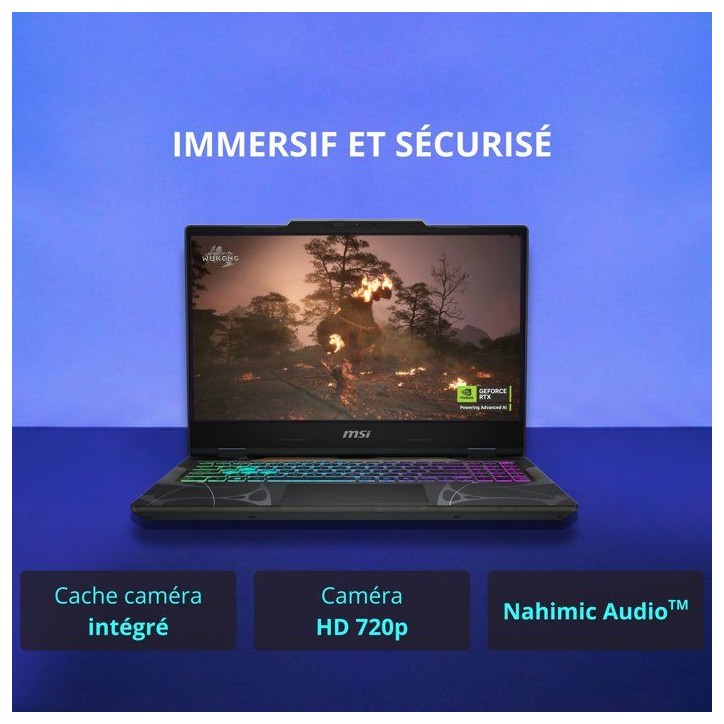 PC Portable Gamer - MSI - Cyborg 15 B13WEKG-618XFR - FreeDOS - 15,6 FHD 144Hz - i5 13420H - RTX5050 - 32Go DDR5 - 512Go SSD PC Portable Gamer - MSI - Cyborg 15 B13WEKG-618XFR - FreeDOS - 15,6 FHD 144Hz - i5 13420H - RTX5050 - 32Go DDR5 - 512Go SSD