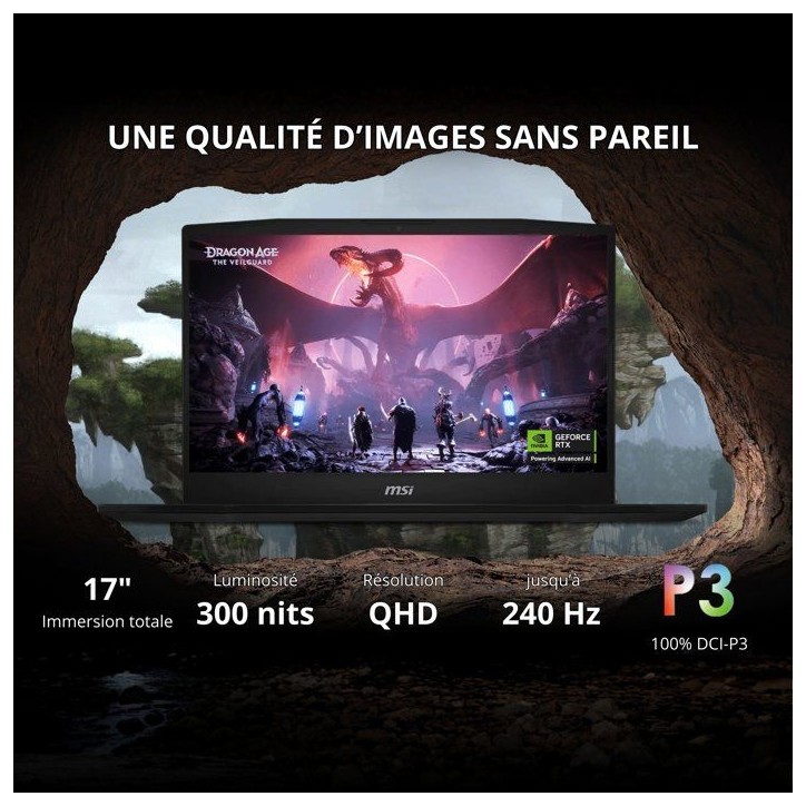 PC Portable Gamer - MSI - Katana 17 HX B14WGK-256XFR - FreeDOS - 17.3QHD 240Hz - i7 14650HX - RTX5070 - 32Go DDR5 - 512Go SSD PC Portable Gamer - MSI - Katana 17 HX B14WGK-256XFR - FreeDOS - 17.3QHD 240Hz - i7 14650HX - RTX5070 - 32Go DDR5 - 512Go SSD
