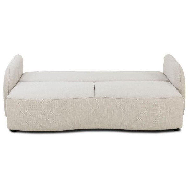 Canapé convertible BARI 3 places - Tissu beige - Coffre de rangement - L215 x H89 x P100 cm Canapé convertible BARI 3 places - Tissu beige - Coffre de rangement - L215 x H89 x P100 cm