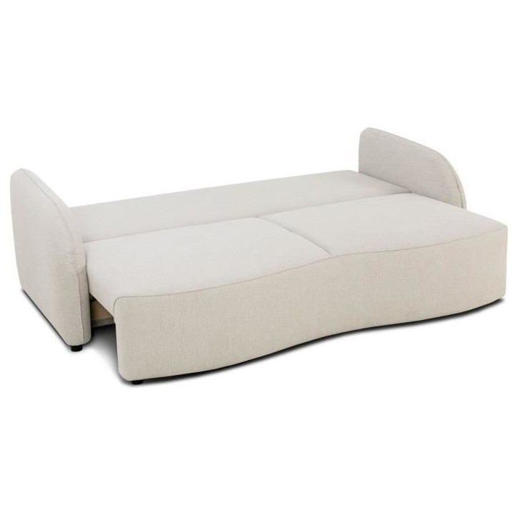 Canapé convertible BARI 3 places - Tissu beige - Coffre de rangement - L215 x H89 x P100 cm Canapé convertible BARI 3 places - Tissu beige - Coffre de rangement - L215 x H89 x P100 cm