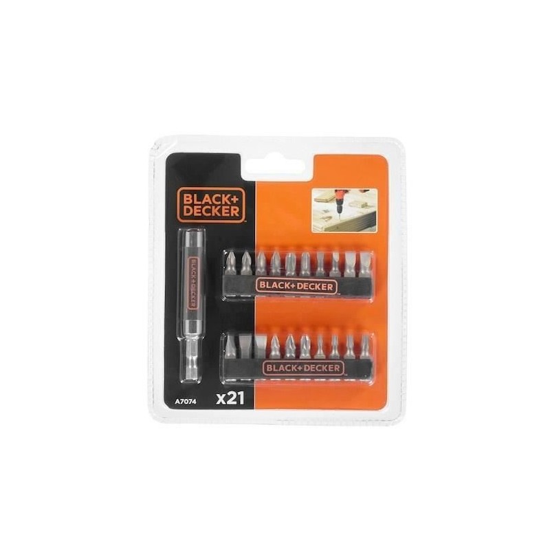 Coffret embouts de vissage BLACK+DECKER A7074-XJ 21 pieces