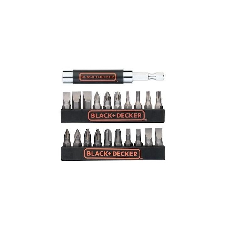 Coffret embouts de vissage BLACK+DECKER A7074-XJ 21 pieces Coffret embouts de vissage BLACK+DECKER A7074-XJ 21 pieces