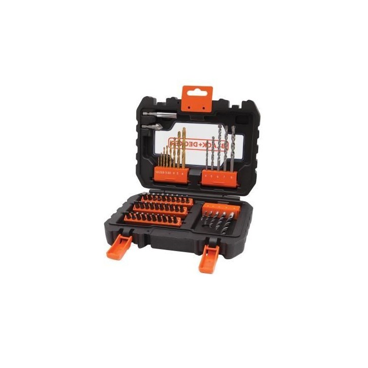Coffret perçage vissage - BLACK+DECKER - A7232-XJ - 50 Accessoires - Forets, Embouts, Fraise Coffret perçage vissage - BLACK+DECKER - A7232-XJ - 50 Accessoires - Forets, Embouts, Fraise
