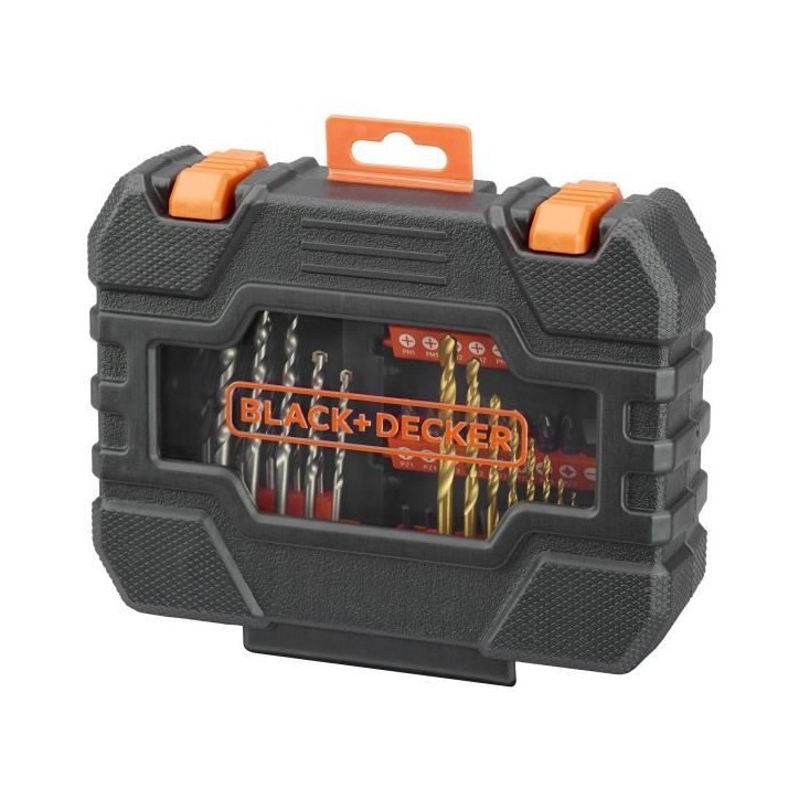 Coffret perçage vissage - BLACK+DECKER - A7232-XJ - 50 Accessoires - Forets, Embouts, Fraise Coffret perçage vissage - BLACK+DECKER - A7232-XJ - 50 Accessoires - Forets, Embouts, Fraise
