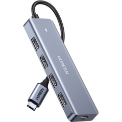 Hub USB - UGREEN - 4 ports USB 3.0 + USB-C - Gris