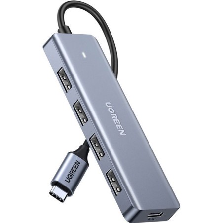 Hub USB - UGREEN - 4 ports USB 3.0 + USB-C - Gris