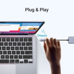 Hub USB - UGREEN - 4 ports USB 3.0 + USB-C - Gris