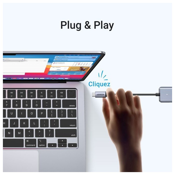 Hub USB - UGREEN - 4 ports USB 3.0 + USB-C - Gris Hub USB - UGREEN - 4 ports USB 3.0 + USB-C - Gris