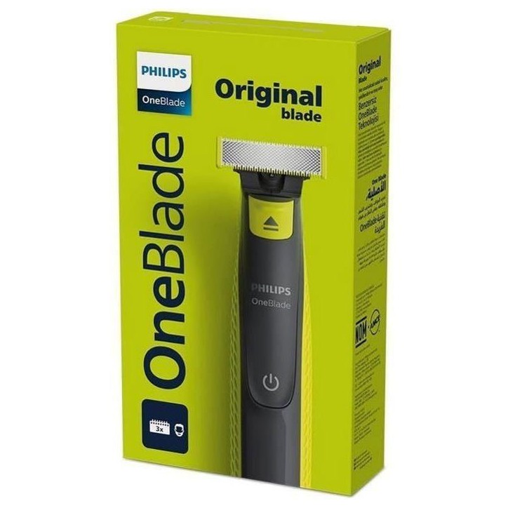 Tondeuse a barbe - PHILIPS - Oneblade QP2724/10 - 3 attaches (1 / 3 / 5 mm) incluses – sans fil rechargeable - Vert / Noir Tondeuse a barbe - PHILIPS - Oneblade QP2724/10 - 3 attaches (1 / 3 / 5 mm) incluses – sans fil rechargeable - Vert / Noir