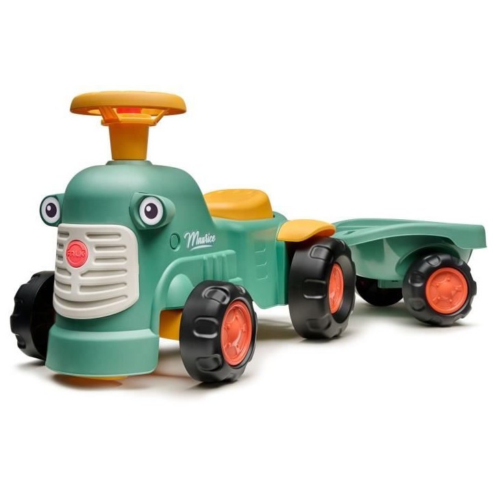 Porteur tracteur Maurice - FALK - Volant directionnel et remorque - 100% Fabriqué en France - 90% de plastique recyclé - Des 1