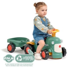 Porteur tracteur Maurice - FALK - Volant directionnel et remorque - 100% Fabriqué en France - 90% de plastique recyclé - Des 1
