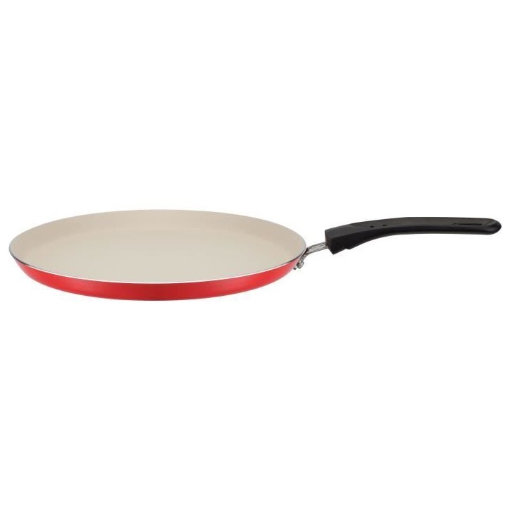 Crepiere avec étaleur - GSW - 456715 - Aluminium - Extérieur rouge siliconé - 26 cm - Tous feux dont induction Crepiere avec étaleur - GSW - 456715 - Aluminium - Extérieur rouge siliconé - 26 cm - Tous feux dont induction