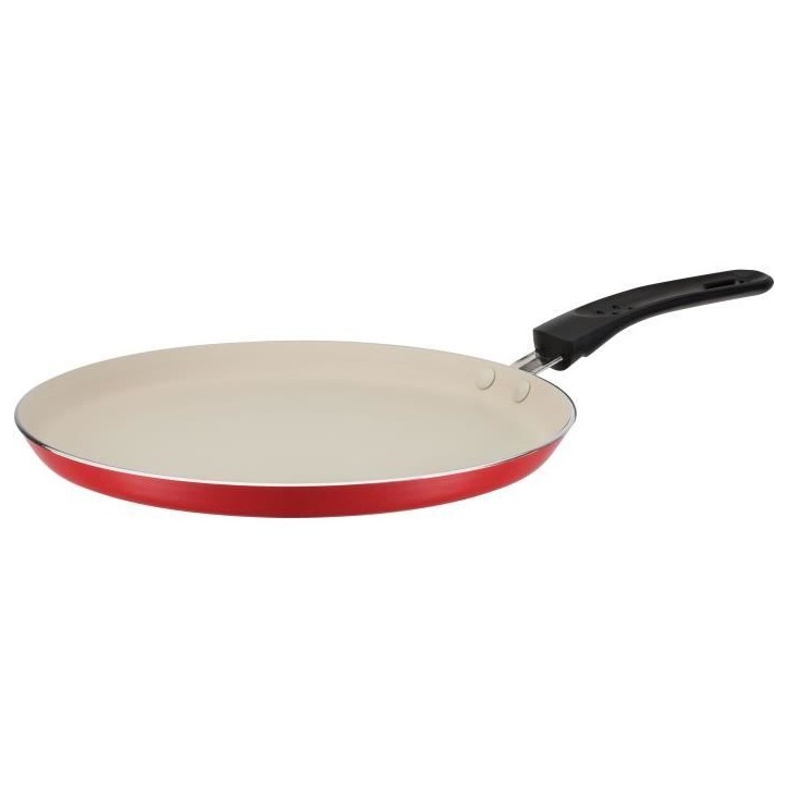 Crepiere avec étaleur - GSW - 456715 - Aluminium - Extérieur rouge siliconé - 26 cm - Tous feux dont induction Crepiere avec étaleur - GSW - 456715 - Aluminium - Extérieur rouge siliconé - 26 cm - Tous feux dont induction