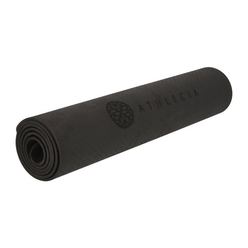 Tapis de Yoga - ATHLECIA - Estell - 6 mm - L 173 x L 61 cm - Noir
