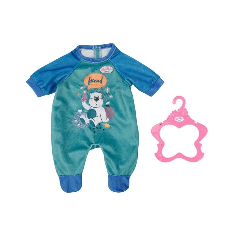 Combinaison - BABY BORN - Bleue - Motif ours - Avec cintre - Pour poup