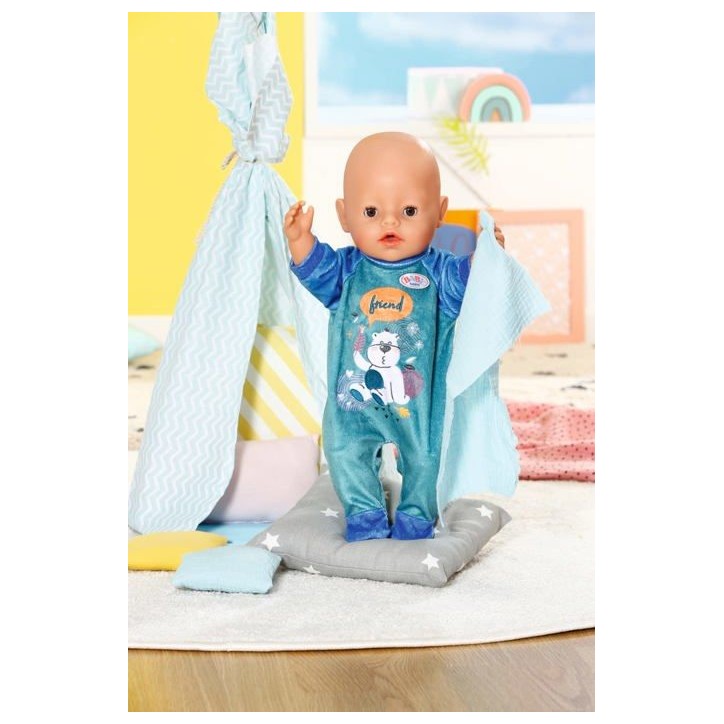 Combinaison - BABY BORN - Bleue - Motif ours - Avec cintre - Pour poupon 43cm Combinaison - BABY BORN - Bleue - Motif ours - Avec cintre - Pour poupon 43cm