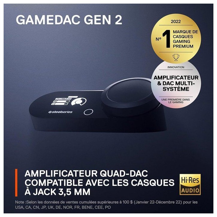 Amplificateur DAC - STEELSERIES - GameDAC Gen 2 - Pour PC et PlayStation - Noir Amplificateur DAC - STEELSERIES - GameDAC Gen 2 - Pour PC et PlayStation - Noir