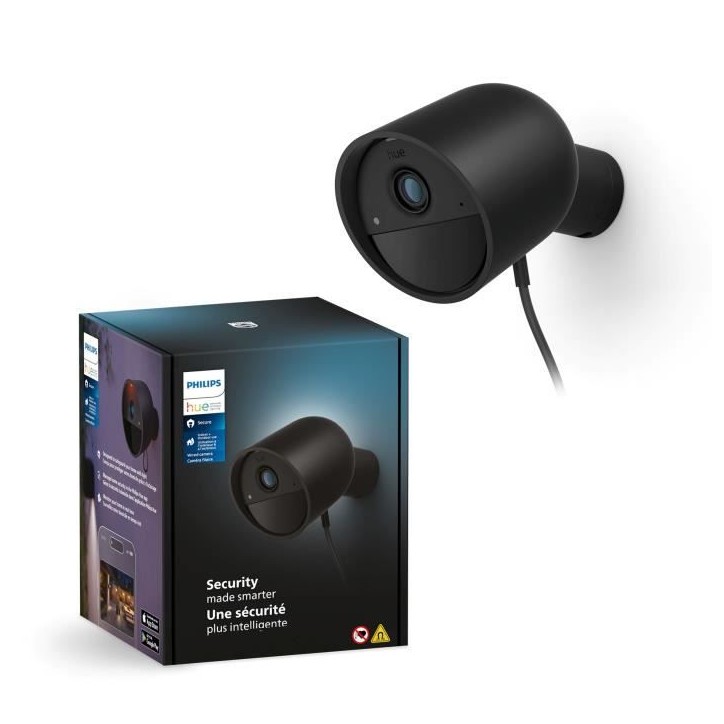Caméra filaire - Philips Hue - Secure - HD 1080P - Utilisation intérieure ou extérieure - Contrôle avec une seule applicatio Caméra filaire - Philips Hue - Secure - HD 1080P - Utilisation intérieure ou extérieure - Contrôle avec une seule applicatio